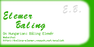 elemer baling business card