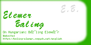 elemer baling business card